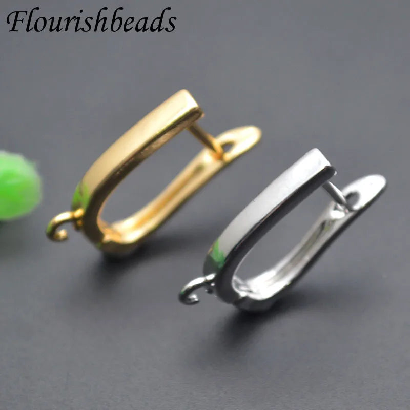 Nickle Free Anti-rust Real Gold Plating Metal Earring Hooks Women Jewelry Making Components 30pieces