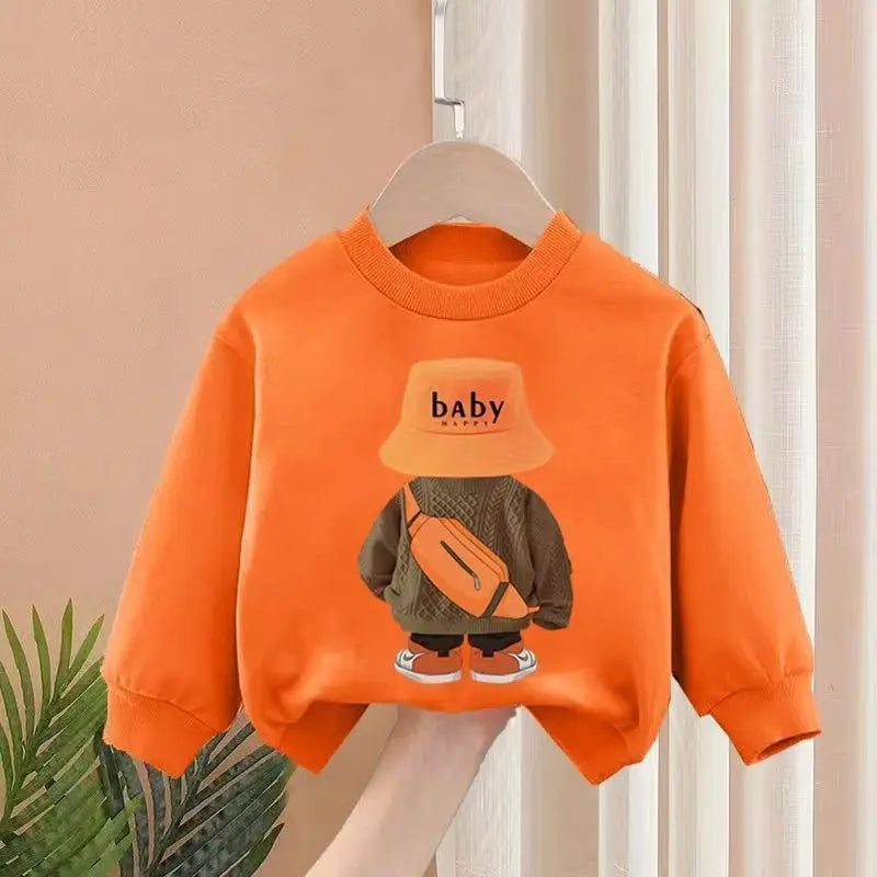 Kids Clothes Boys & Girls Autumn Long Sleeve Top & Pants 2 Pieces Sets Children Boy & Girl Printed Bear Tracksuit Sport Outfit