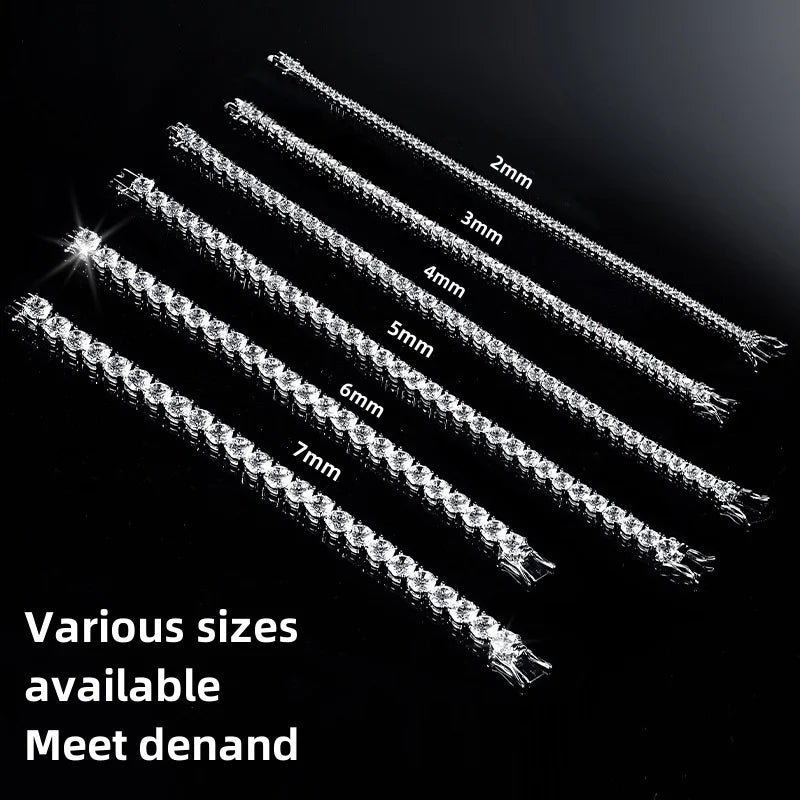 Factory price 925 silver plated 18K gold 4A grade Zircon tennis bracelet for men and women fashion personality exquisite jewelry