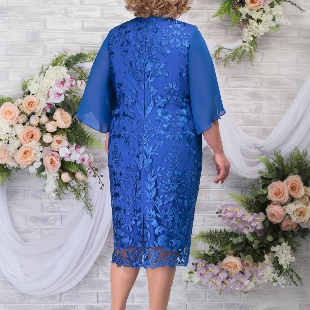 3XL 4XL 5XL Plus Size Summer Dresses for Women Wedding Guest Party Dress Oversized Lace Floral Slim Fit Elegant Dresses