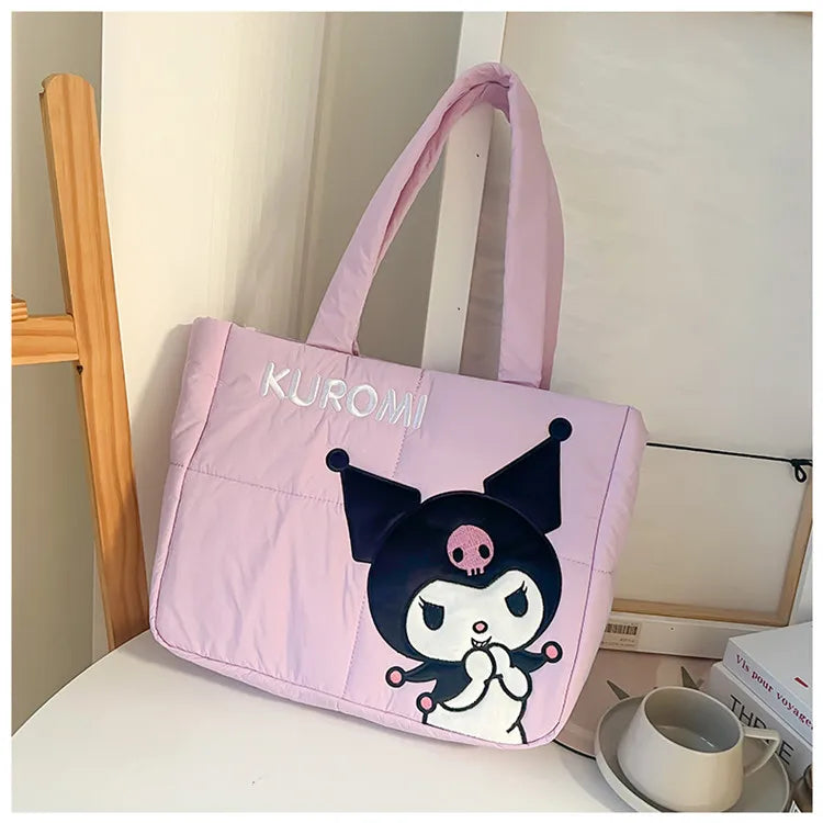 Sanrio Kawaii Hello Kitty Kuromi Tote Bags Cute My Melody Pochacco Cartoon