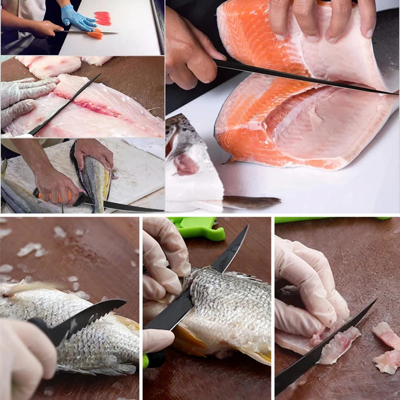 Stainless Steel Fishing Knife Fillet Boning Knife for Fish Cleaver Butcher Fishes Slicing