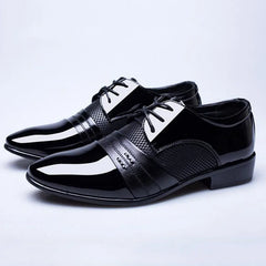 British Men's Leather Shoes Classic Man Pointed Toe Formal Wedding Shoes