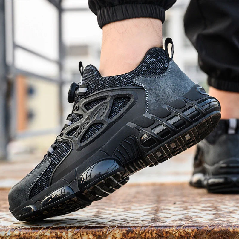 New Safety Boots Men Work Sneakers Anti-smash Indestructible Shoes Steel Toe Protective Boots Anti-puncture Work Safety Shoes