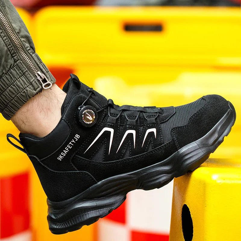 Waterproof Safety Boots Men Indestructible Steel Toe Work Boots Anti-smash Stab-resistant Safety Shoes Biker Botas Para Hombre