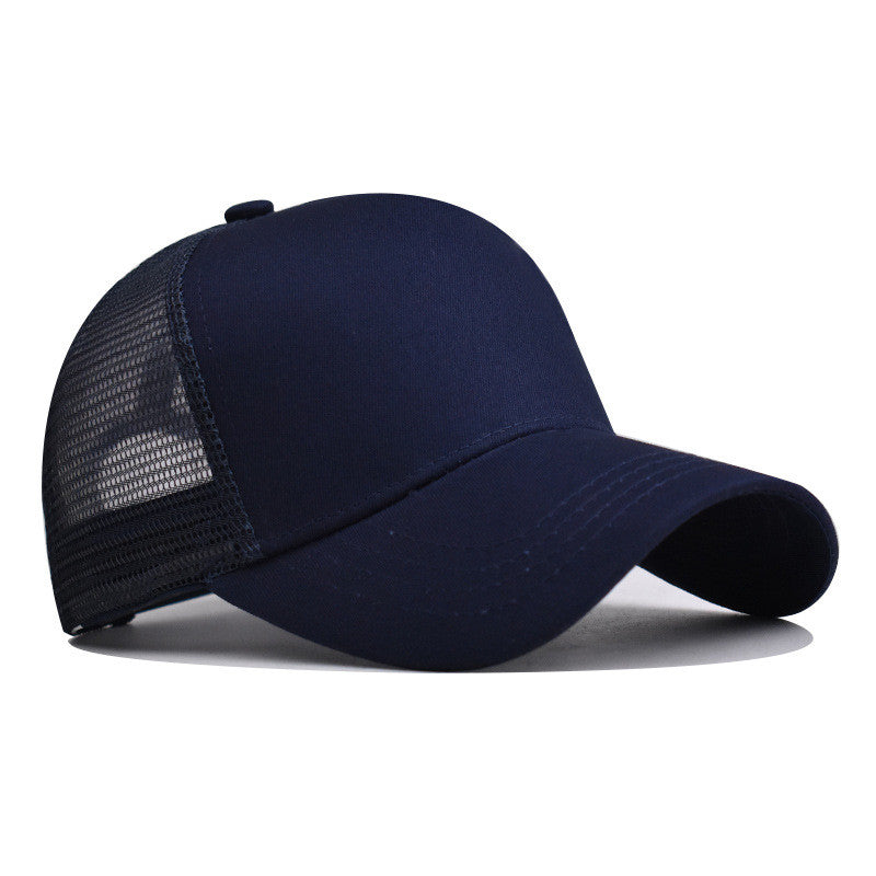 Custom Trucker Hat Logo Cotton Mesh Breathable Baseball Cap Women Men Summer Sunshade Mesh Cap 5 Panels Truck Hat Cap Wholesale
