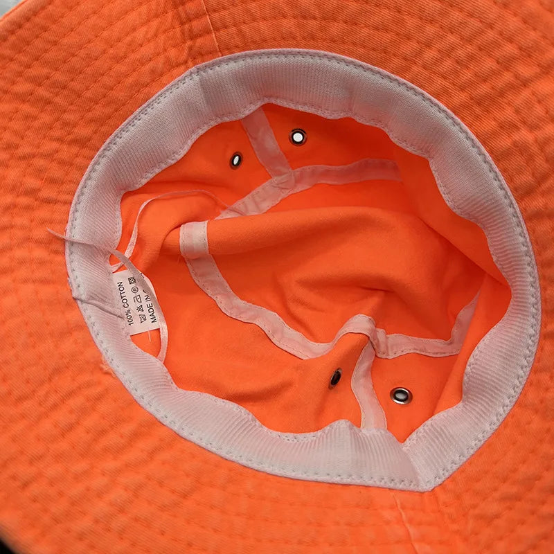 Fluorescent Green Bucket Hat Four Seasons Candy Color Personalized Street Dance Fashion Style Women's and Men's Fisherman Hat