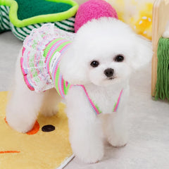 Dog Dress Clothes Summer Lace Sling Pet Cat Clothes Colorful Puppy Dog