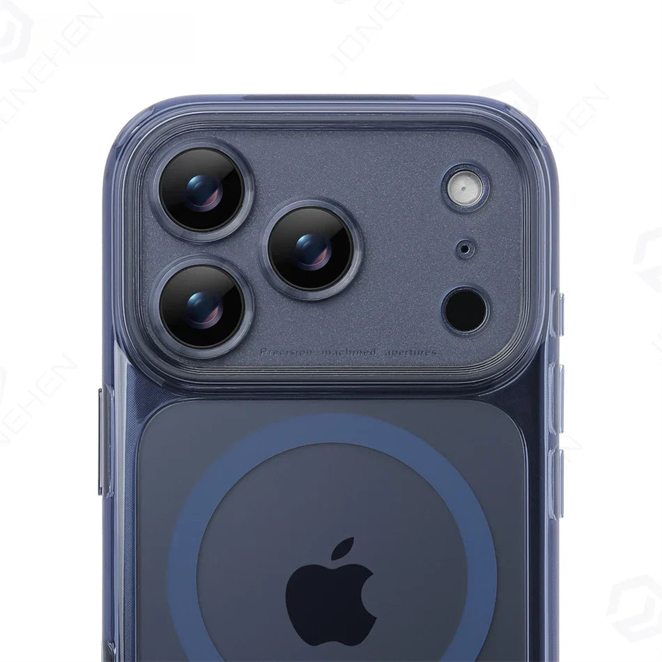 Business Matte Clear Camera Button Magnetic Case For iPhone 17 Pro Max Air 17pro Detachable Lens Shockproof Cover For Magsafe