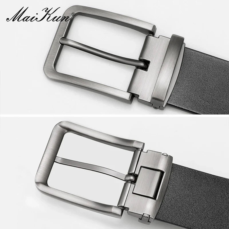 Maikun Genuine Leather Men's Belt Large Size Casual Belt   Alloy Pin Buckle Business Suit Belt Father's Day Present Gift