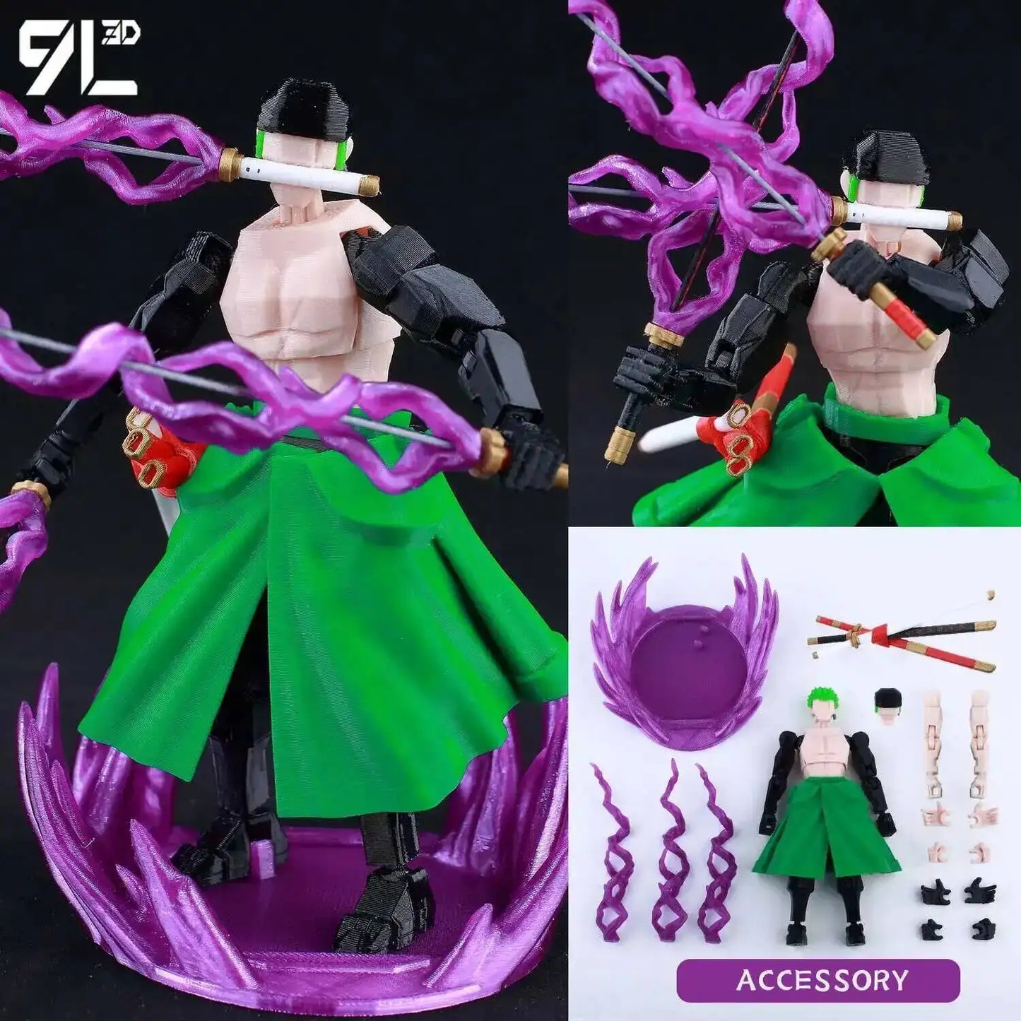 9L3D Printed Demon Slayer AKAZA Tanjiro Kamado Lucky Dummy 13 Movable Shapeshift Action Figures Mannequin Toys for Anime Fans