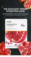 20pcs Moisturizing Face Masks Facial Mask Skincare Avocado Fresh Fruit Nourishing Anti-acne Beauty Face Skin Care Products