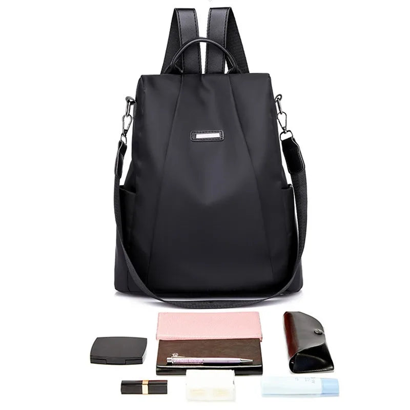 Casual Oxford Backpack Women Black Waterproof Nylon School Bags For Teenage Girls High Quality Fashion Travel Tote Packbag
