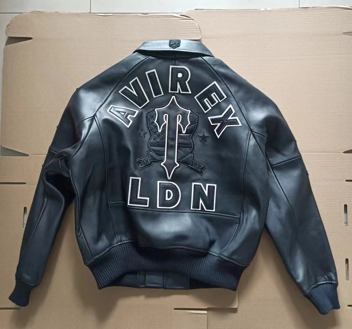 collaborative French lamb leather genuine leather jacket men's