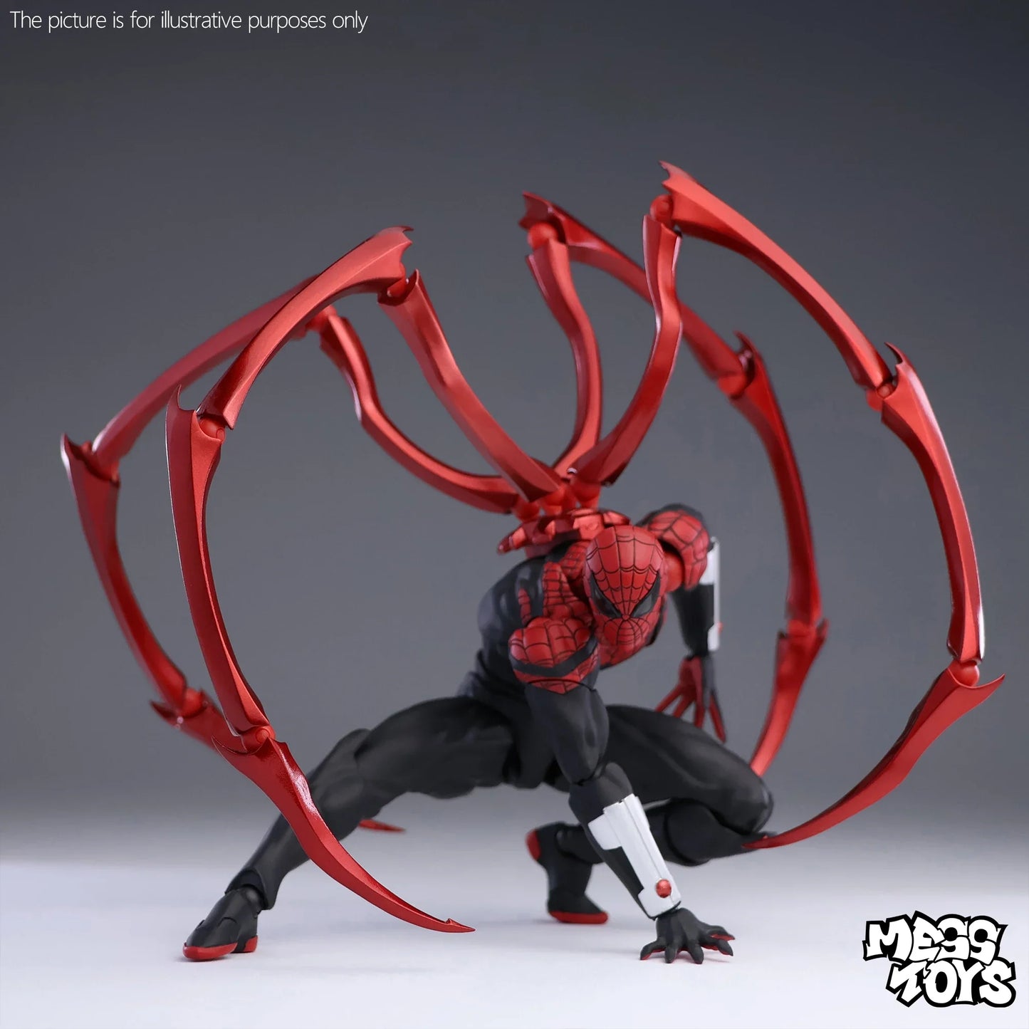 MESS Toys Scarlet Spider Man Action Figure Genuine Anime Handmade Collectible Ornament Toy For Kids And Anime Fans Holiday Gift