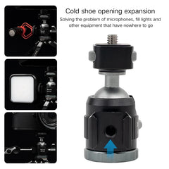 Mini Aluminum Alloy Handheld Tripod Cold Shoe Head Desktop Selfie Tripod