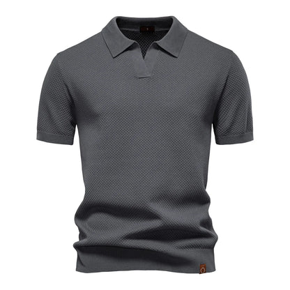 2025 New Summer Premium Solid Color Men's Golf Polo Shirt for Collared Breathable Fabric Social Casual Top Male Polo Shirts