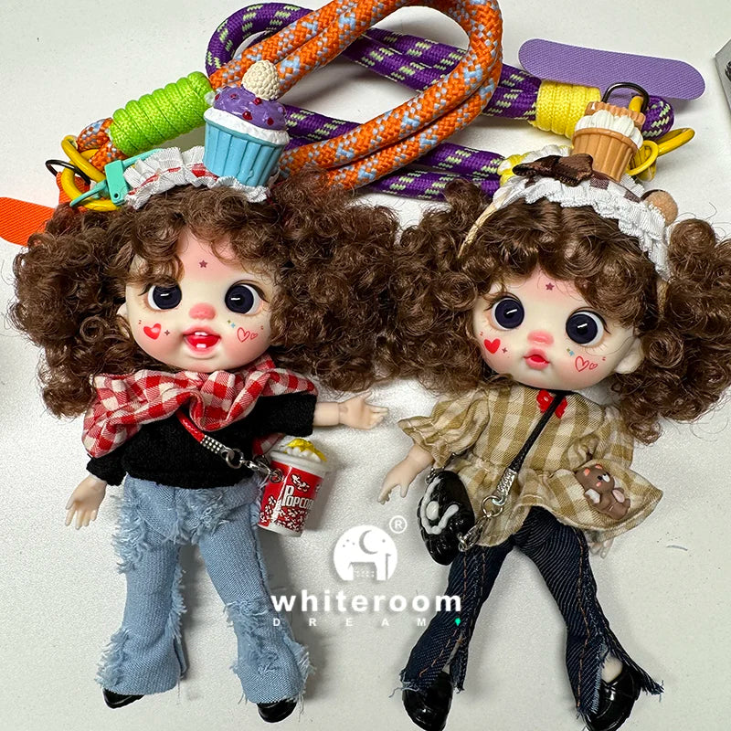 bjd doll Dolls for girls 13cm Labbu doll pocket mini blyth girl Doll Barbi Cry Baby Ball jointed doll Mobile phone Decoration
