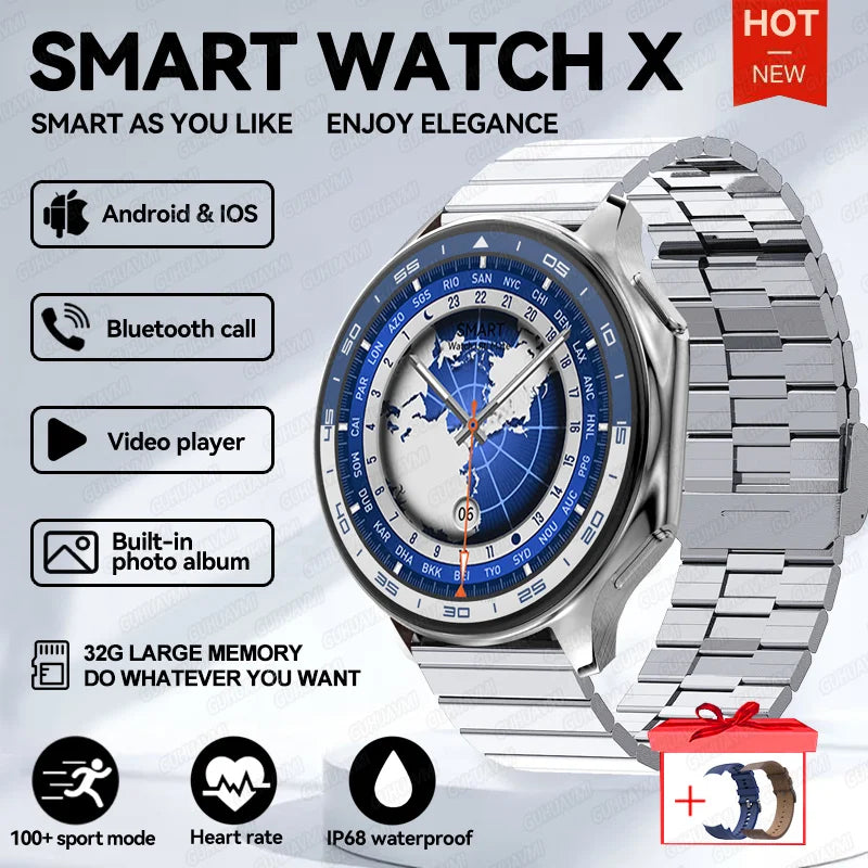 2025 Men High-End Business Watch For IOS OPPO Watch X 4G Large Memory Video playback Smartwatch Sport Fitness Waterproof Watches