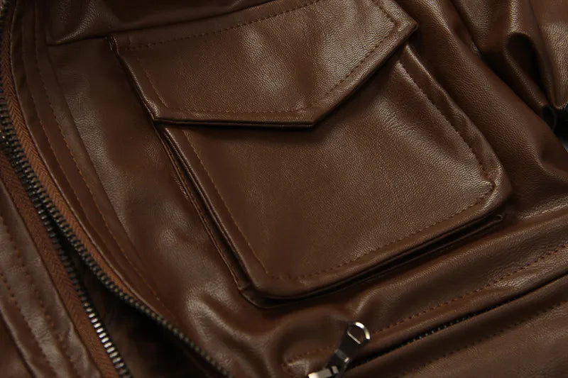 Deepening the crisis of high-end slim-fit Lyon hunting three-dimensional pocket leather