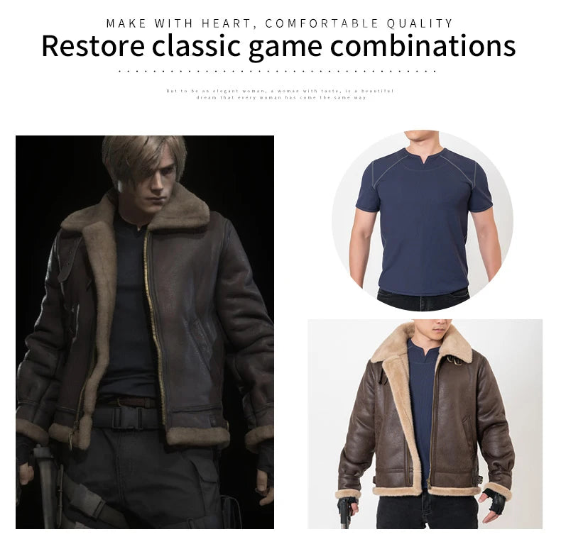 Men's PU Leather Jacket-Fall Winter Vintage Motorcycle Biker Jacket COSPLAY Clothers