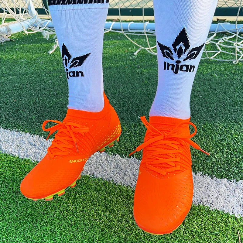 Men Soccer Cleats Shoes Long Spikes Football Boots Non Slip Turf Indoor Training