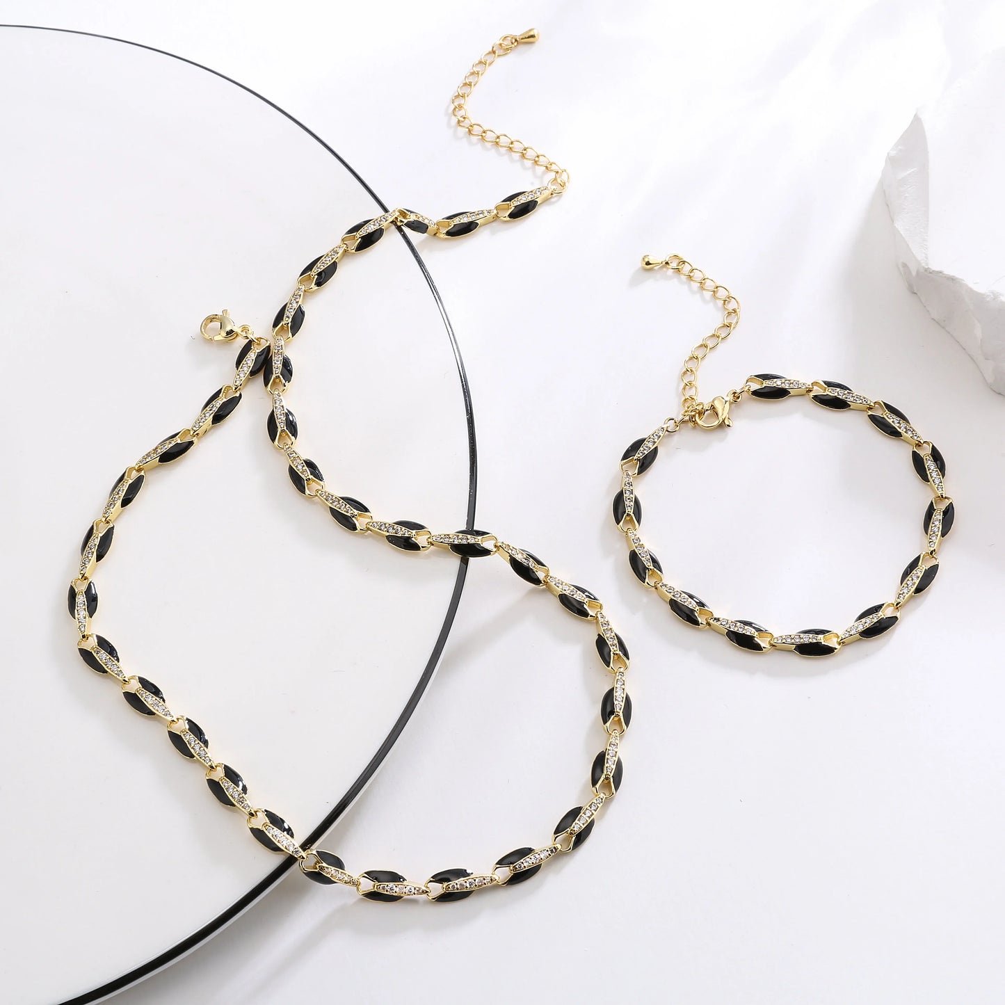 HECHENG,original fluorescent color chain necklace Bracelet ,fashion jewelry set factory direct sales wholesale