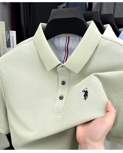100% pure cotton high-end brand men's short sleeve polo shirt summer fashion original pony embroidery golf Paul  casual T-shirt