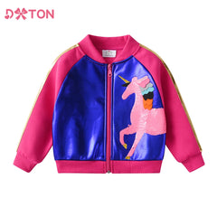 2024 Autumn Winter Girls Jackets Unicorn Children Coat