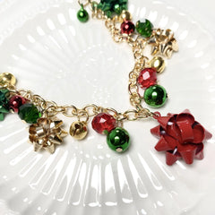 Christmas Necklace X-Mas Jingle Bell Necklaces Present Bow Pendant Necklace Earrings