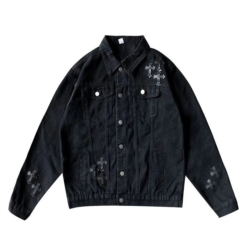 European and American High Street Denim Coat Men's Hip-Hop Street Hiphop  Jacket