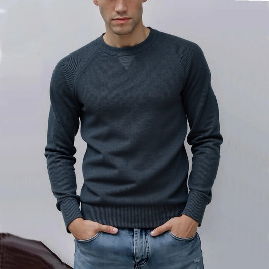 AIOPESON Raglan Sleeve Polo Shirt Men Henley Collar Solid Color Long Sleeve Heavyweight Cotton Business Casual Autumn Winter