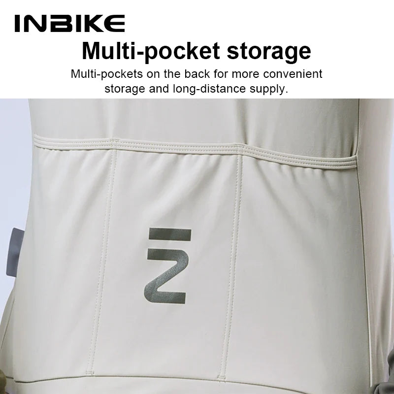 INBIKE Fleece Men's Cycling Jersey  Winter Cycling Sets Warm Long-sleeved Suit Soad Bike Bicycle Jacket Overalls Riding Suit