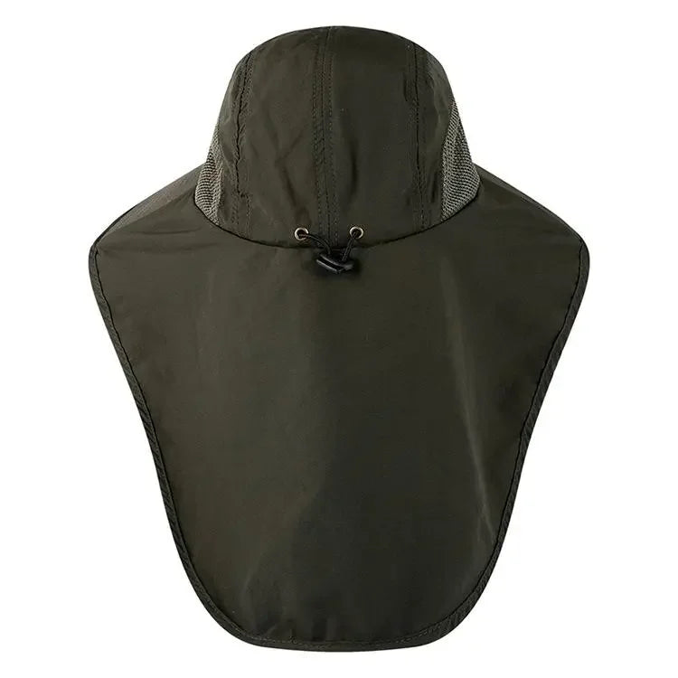 Wide Brim Sun Hat with Neck Flap for men women Adjustable Outdoor