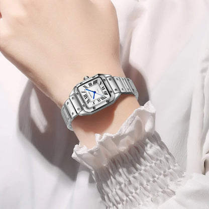 Square Women Watches Ladies Quartz Watch Female Wristwatch Stainless Steel Bamboo Strap Casual Lady Clock Watch Relogio Feminino