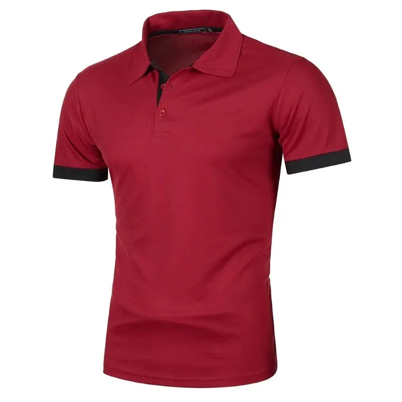 Summer Mens Short Sleeve Polo Shirts Lightweight Lapel Streetwear Breathable Tshirts for Men Basic Business Solid Color Top