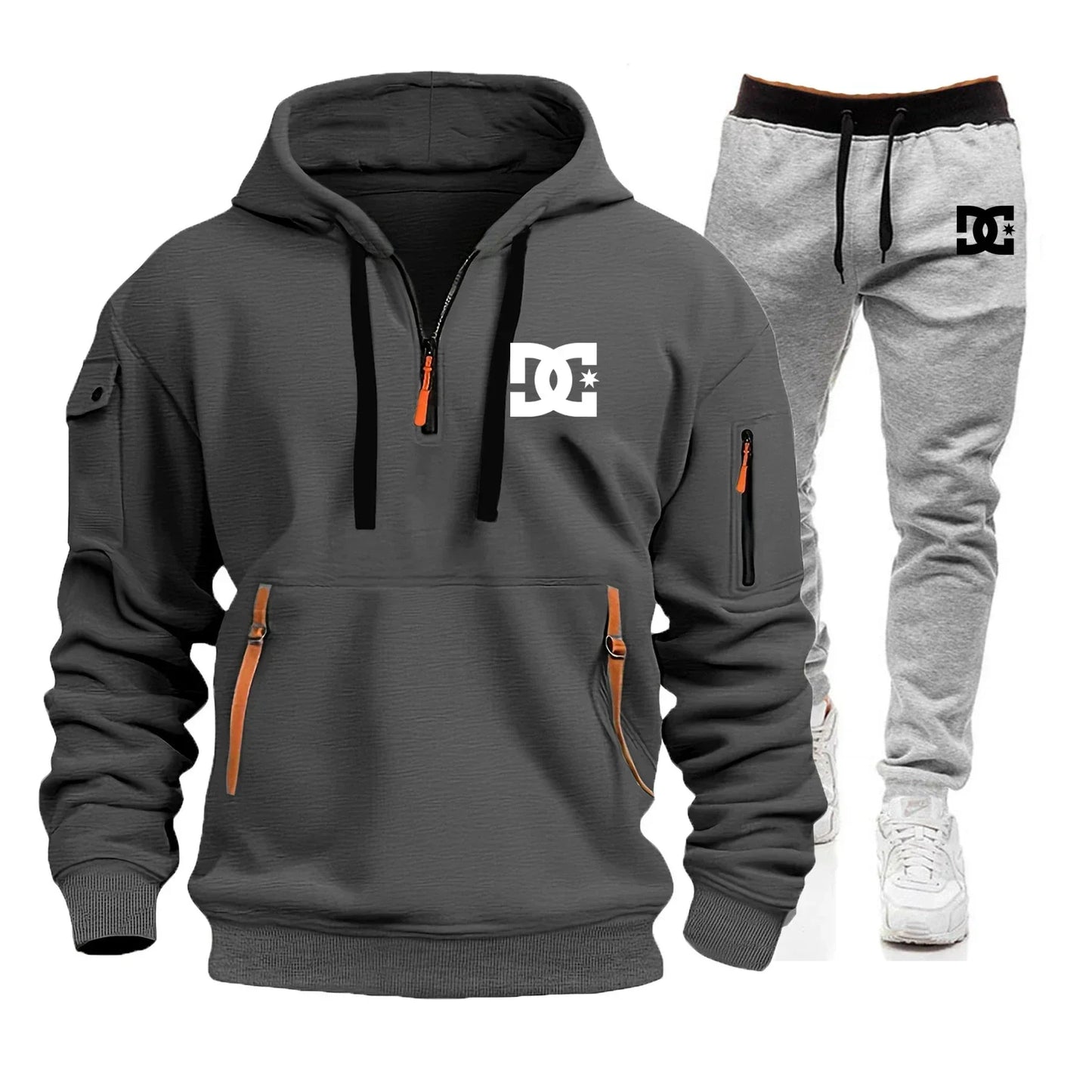 Men's hoodie sets for autumn and winter, featuring casual, fashionable, comfortable and personalized jogging suits and sport pan