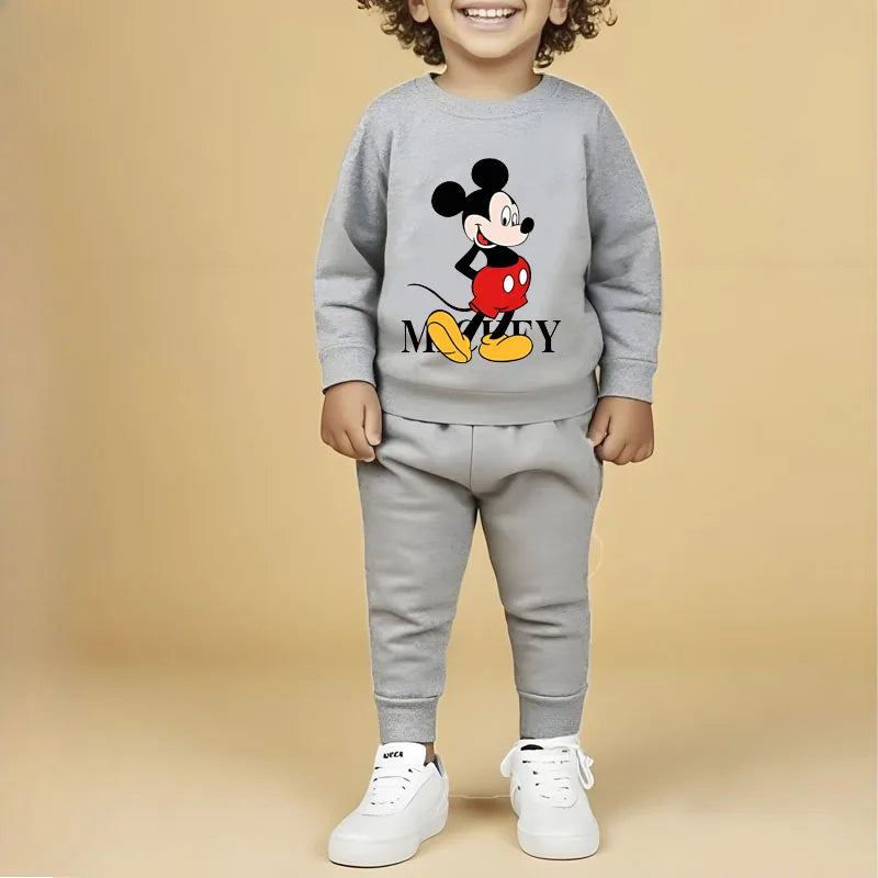 Disney Fall Boys Long Sleeve Hoodies Sets Winter Children's Pullover and Trousers Two Piece Suit Kids Casual Sweatsuit