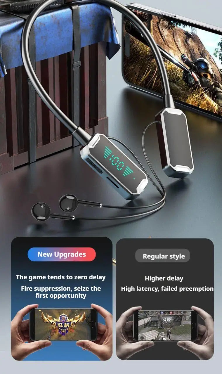 30H Battery Life Bluetooth Earphones Stereo Sound LED Display Earbuds Wireless Headphones Sports Neckband Neck-hanging Headsets