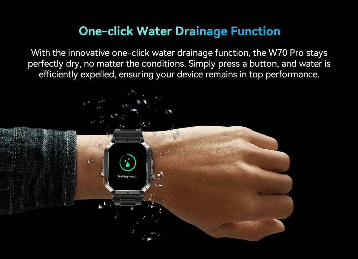 Blackview W70 Pro Sports Fitness Smart Watch 2.01 Screen Bluetooth Talking Watch LED Flashlight Outdoor Smart Watch With Compass