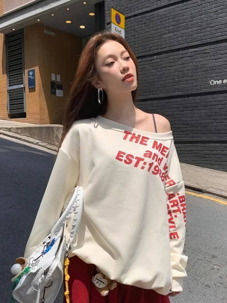 Y2k Sexy Oversize T shirt Women Streetwear Print Long sleeve Basic Top Lady Fall Winter Korean Fashion Oversized Tees Shirt