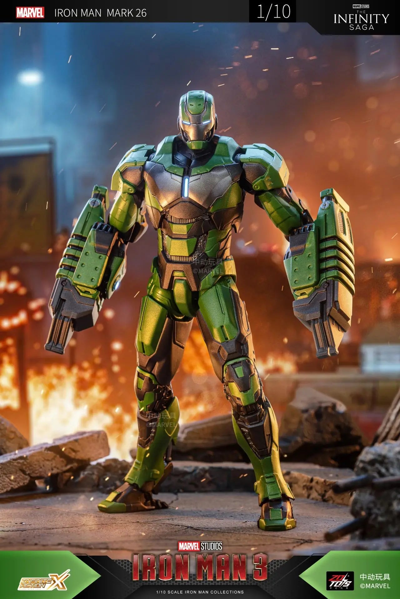 1:10 ZD Toys Iron Man MK38 Igor MK25 Striker MK26 Gamma MK36 Peacemaker MK40 MK15 Sneaky Action Figure Collections Gift