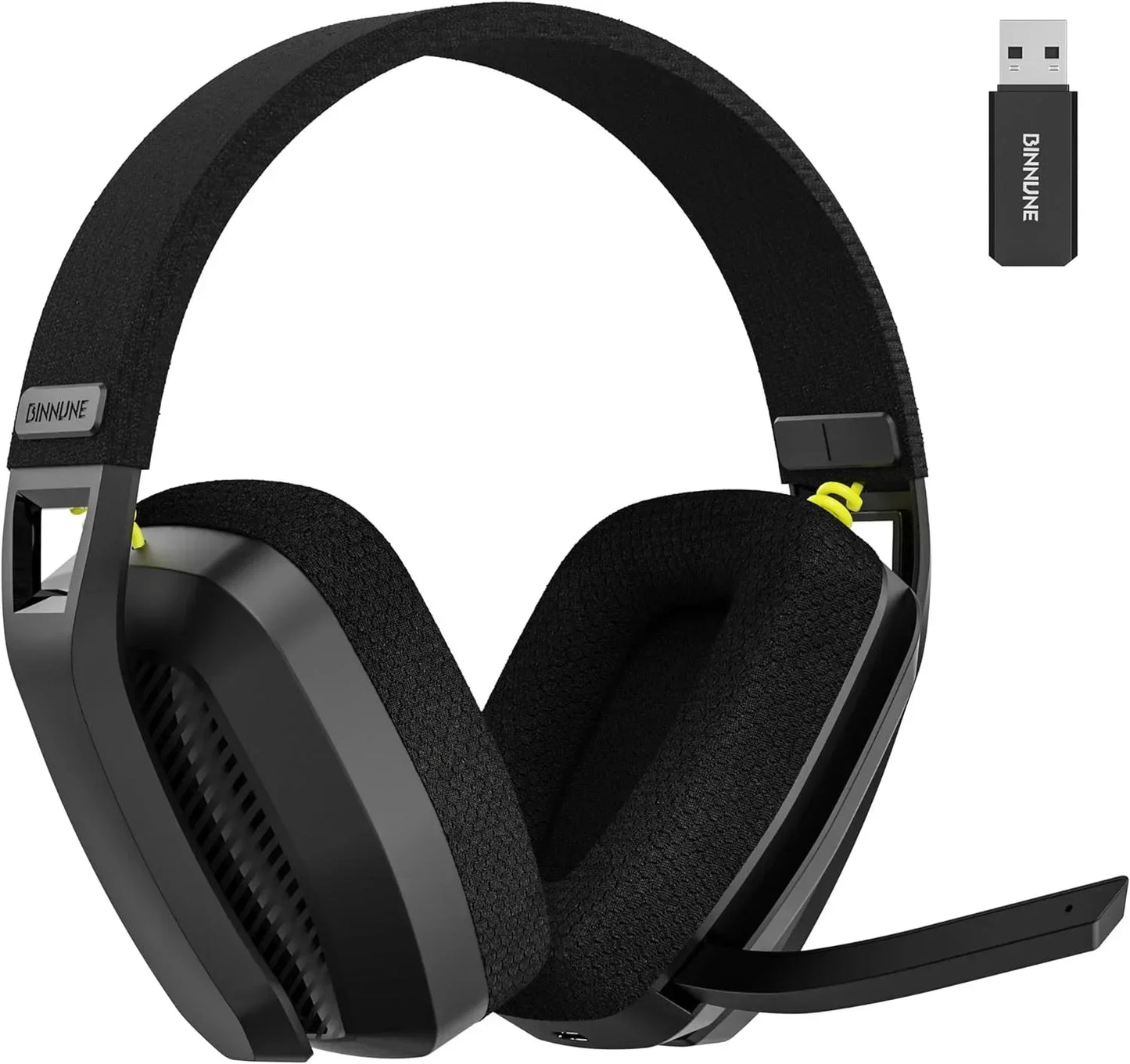 BINNUNE 2.4GHz Wireless Gaming Headset with Mic for PS5 PS4 PC Mac Playstation Bluetooth Gaming Headset with Microphone