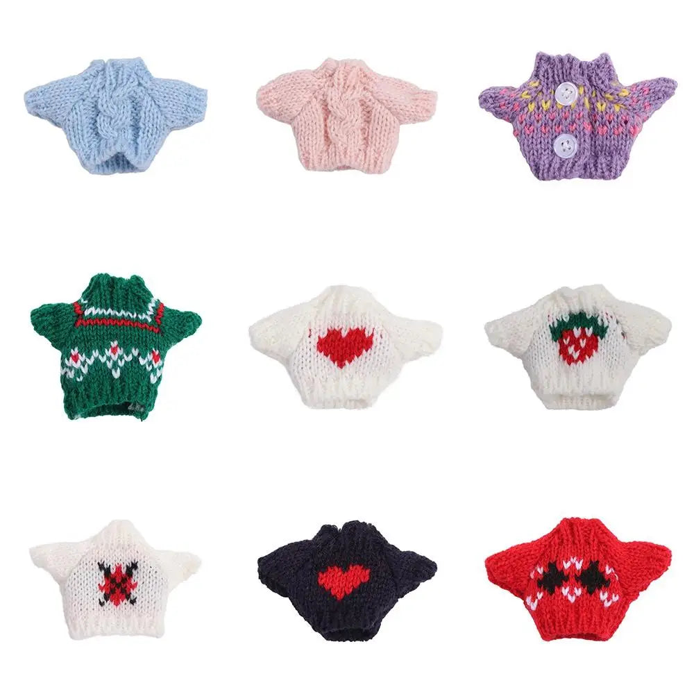 Christmas Style Dolls Sweater Dog Doll Clothes Cute White/Red/Green BJD Doll Clothes Mini 10cm for 16cm/17cm Bjd Doll