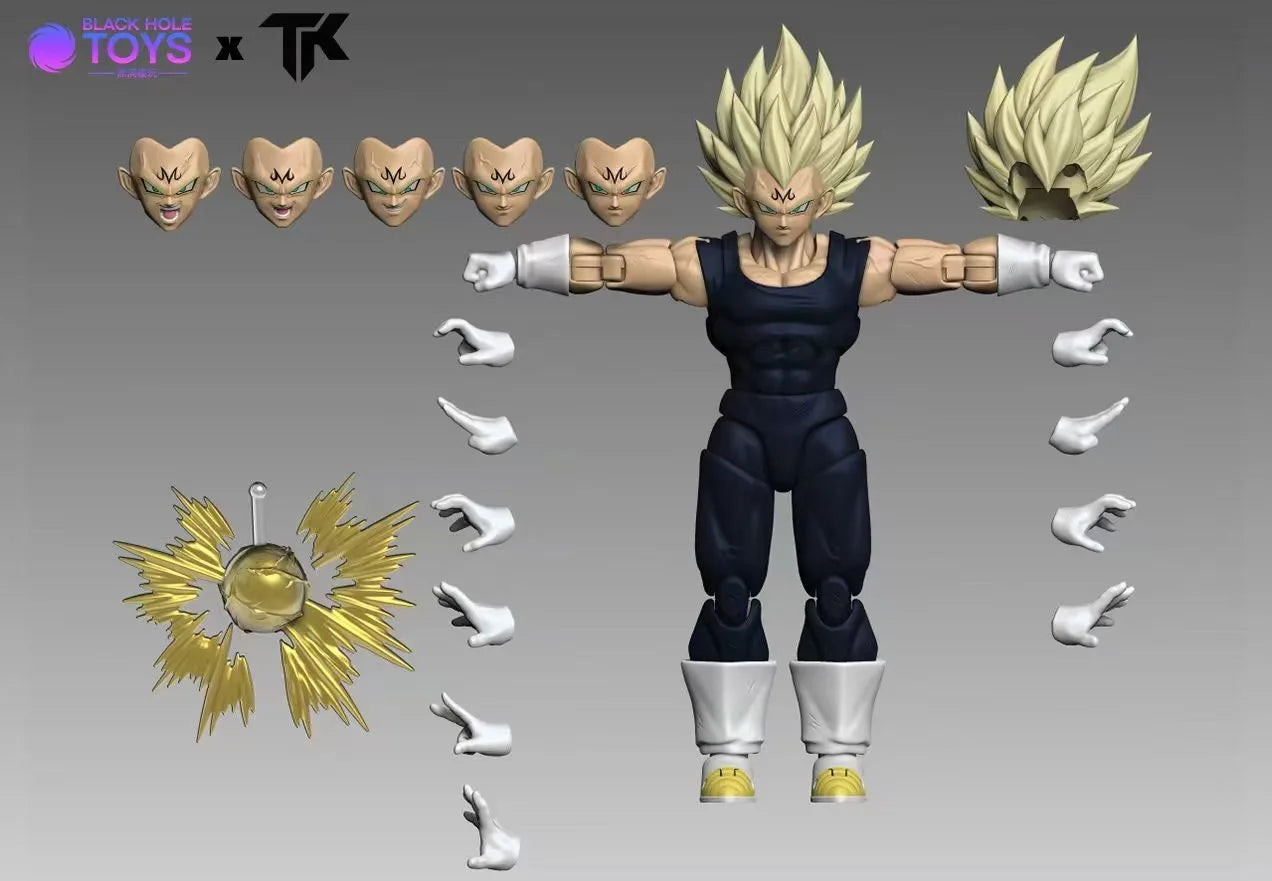 In Stock Black Hole Toys & TK Dragon Ball SHF Super Saiyan SSJ Majin Vegeta Full Power Anime Action Figures Models Gifts Kid Toy