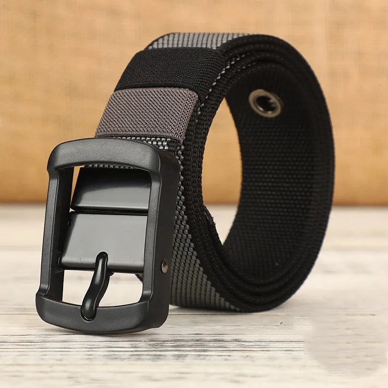 New canvas waist belt men's needle buckle leather belt nylon woven workwear casual tactical young teenagers students