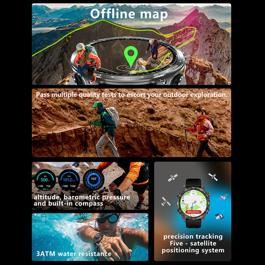 2025New Built-in GPS Offline Map Position Smart Watch Men 4GB Memory 3ATM Waterproof MP3/4 Compass BT Call Swim Sport Bracelets