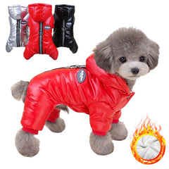 Padded Winter Puppy Onesie Waterproof Boy Dog Clothes for Small Dogs Warm Shih