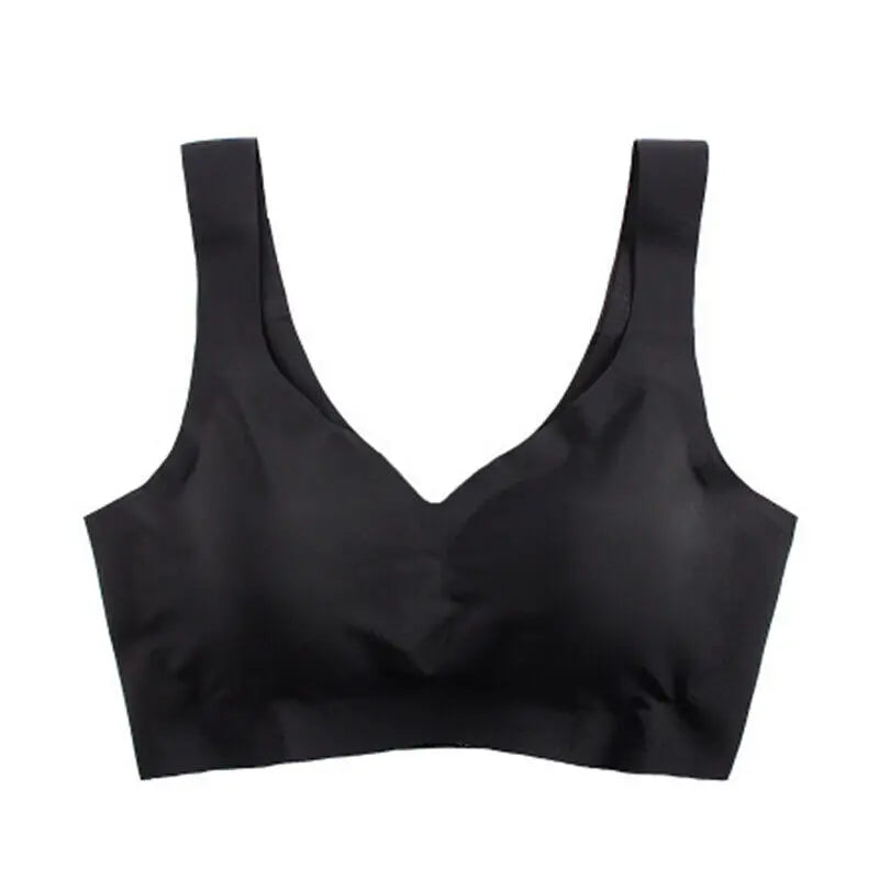 Women's Sports Bra Gym Seamless Ice Silk Bra Removable Chest Pad Bralette