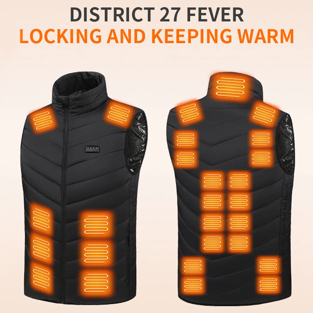 Heated Areas Jackets Unisex Electric USB Heating Clothing Skiing Thermal Clothing